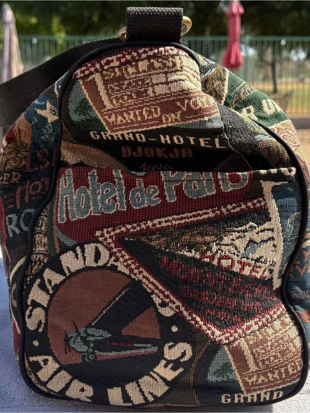 Multicolor Graphic Canvas Duffel Bag - Travel Weekender